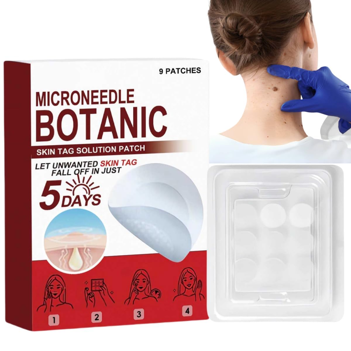 MICRONEEDLE BOTANIC Skin Tag & Acne Patch 9Pcs Skin Tag Remover Patches