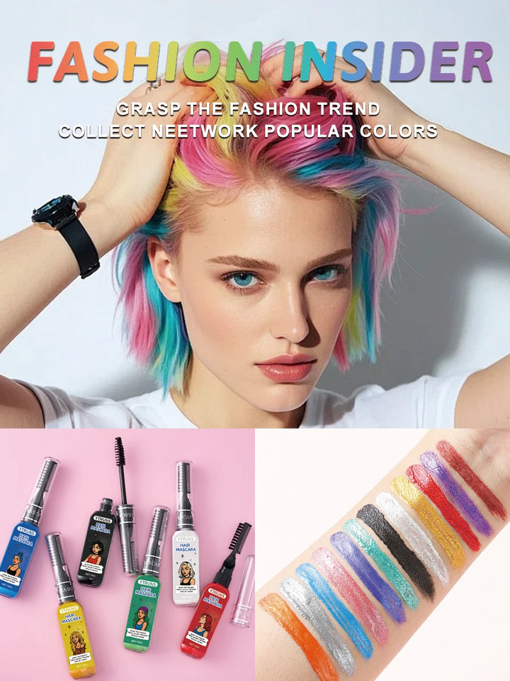 13 Color Temporary Hair Dye - Single Brush Included, Buildable Long La