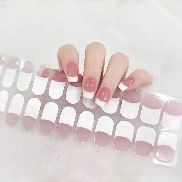 Semi Cured Gel Nails Stickers for UV LED Lamp Adhesive Full Wrap Waterproof DIY Women Fashion Gel Nail Wraps Art Decorations - BEAUTIRON