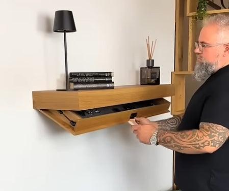 Hidden Storage Shelf: Stylish Display with Secret Storage!